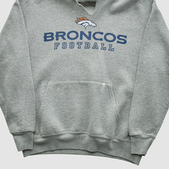 Fanatics Denver Broncos NFL 2000s Hooded Pullover Sweatshirt Heather Gray Vintage
