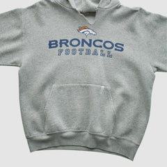Fanatics Denver Broncos NFL 2000s Hooded Pullover Sweatshirt Heather Gray Vintage