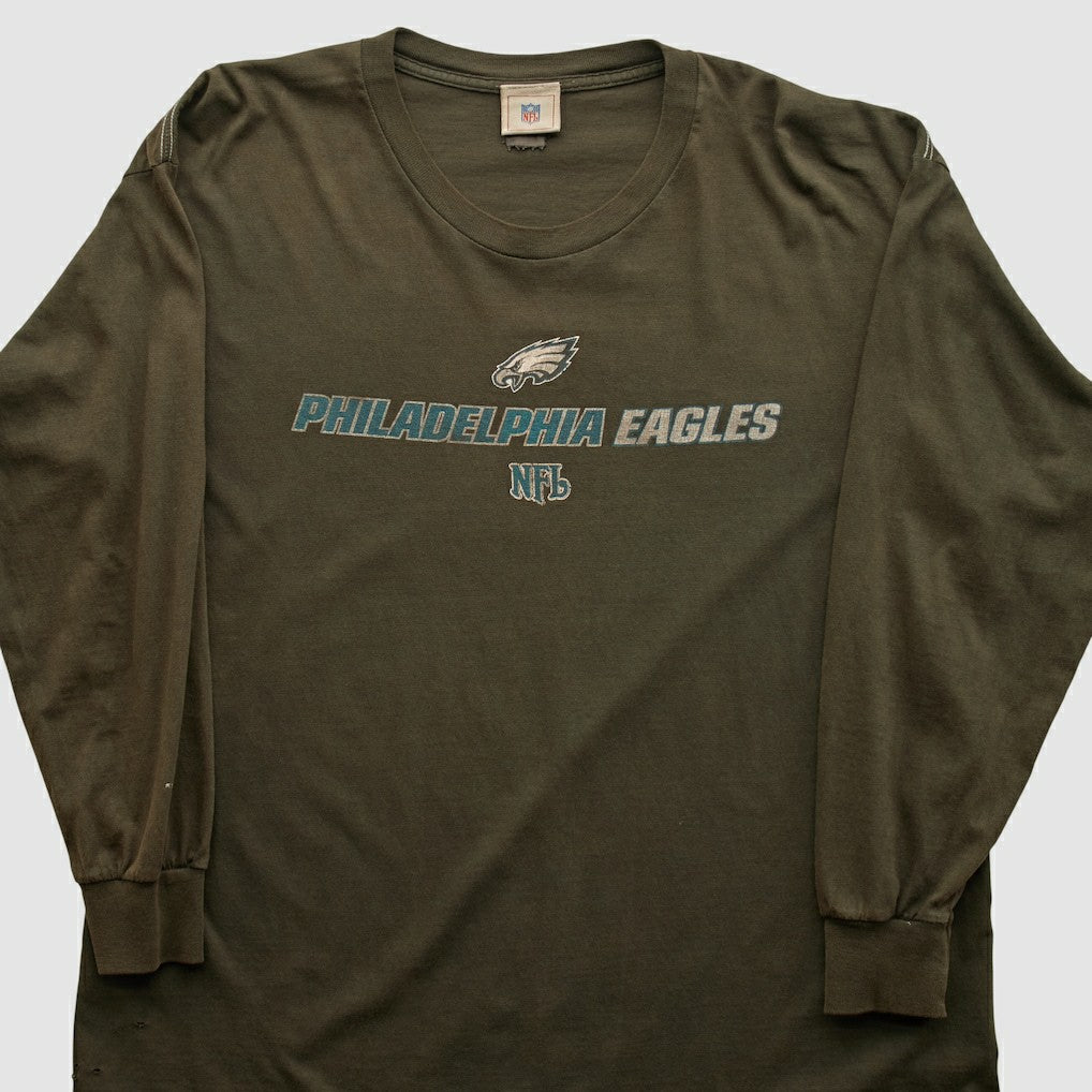 Fanatics Philadelphia Eagles NFL 2000s Long Sleeve T-shirt Brown Vintage