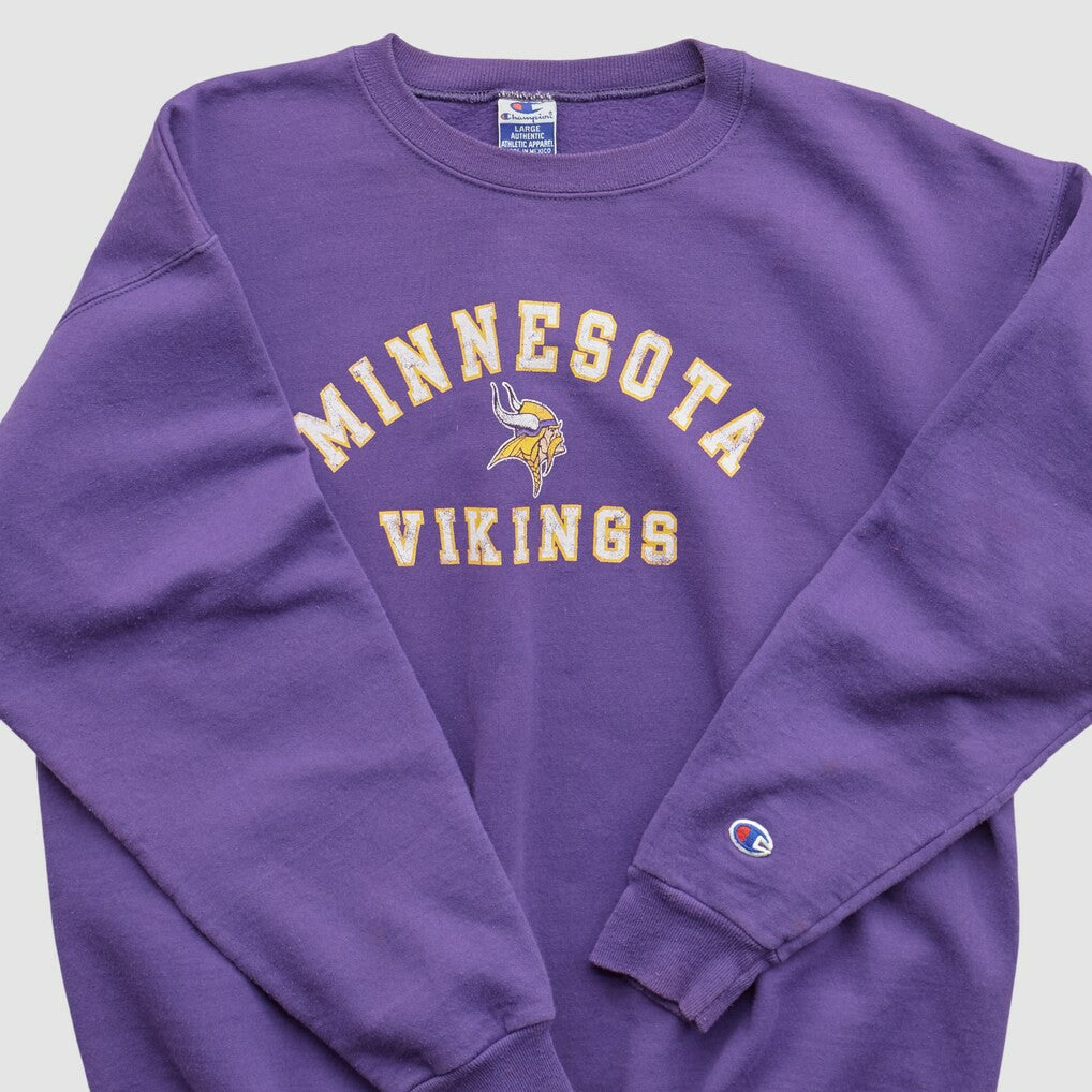 Fanatics Minnesota Vikings Champion 90s Pullover Sweatshirt Purple Vintage