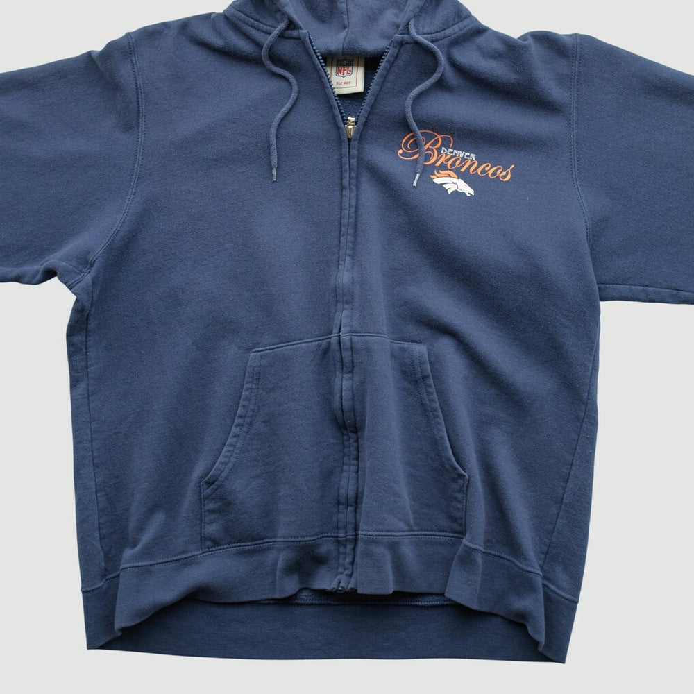Fanatics Denver Broncos NFL 2000s Hooded Full Zip Sweatshirt Navy Vintage