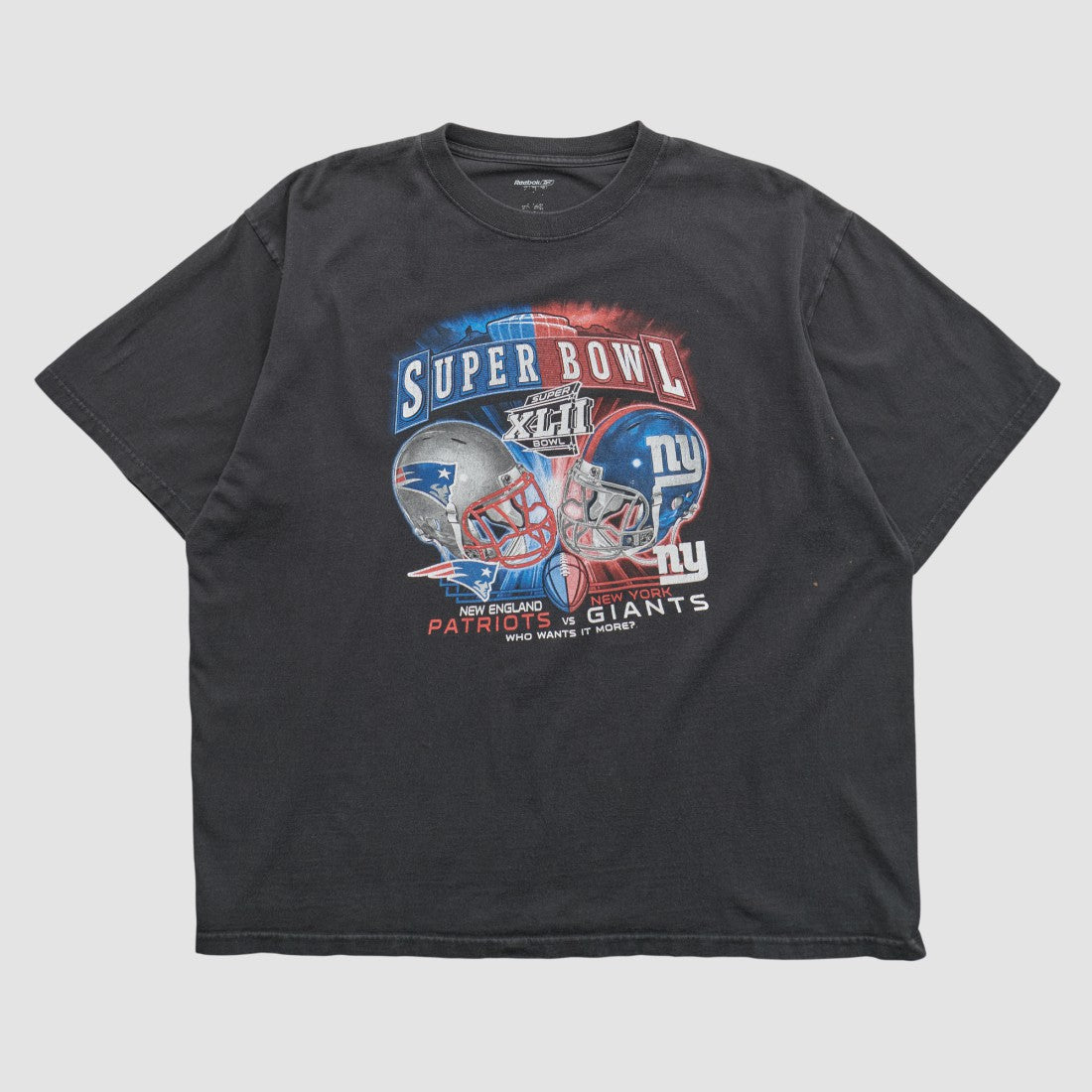 Fanatics Super Bowl XLII Reebok 2008 T-shirt Black Vintage