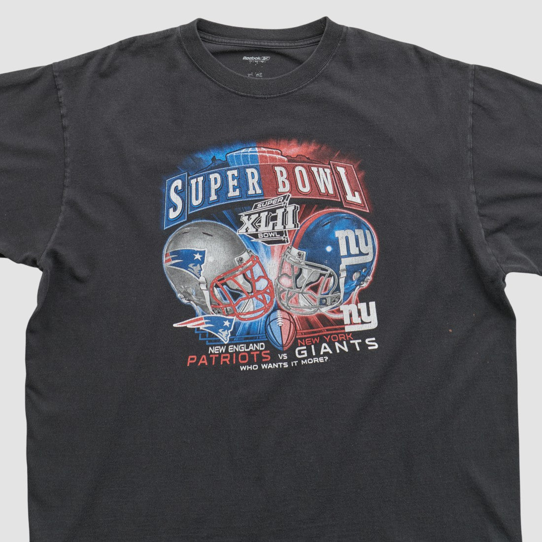 Fanatics Super Bowl XLII Reebok 2008 T-shirt Black Vintage