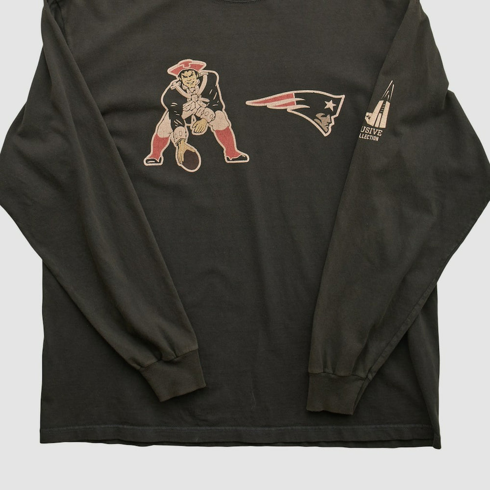 Fanatics New England Patriots Reebok 2000s Long Sleeve T-shirt Charcoal Vintage