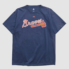 Atlanta Braves Majestic 2000s T-shirt - Navy - Vintage - Fanatics on Sale