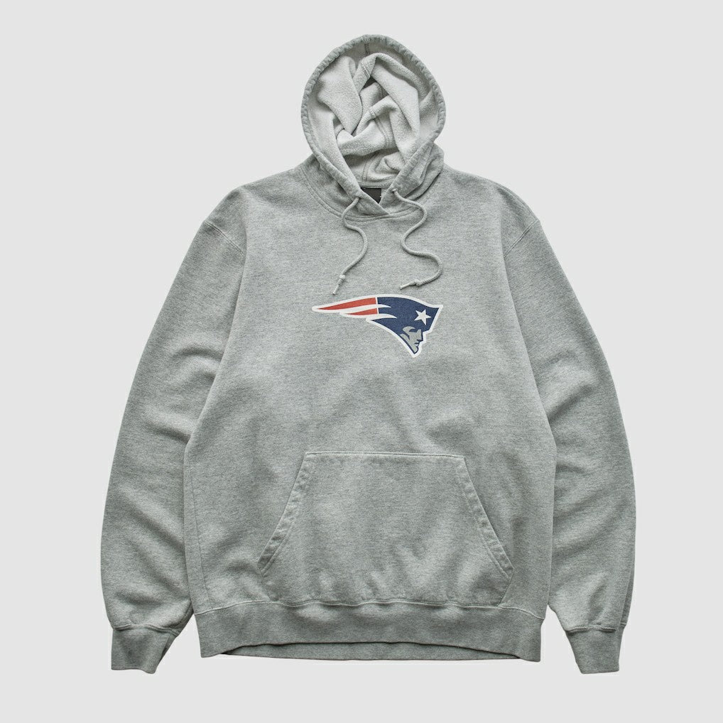 Fanatics New England Patriots Reebok 2000s Hooded Pullover Sweatshirt Heather Gray Vintage