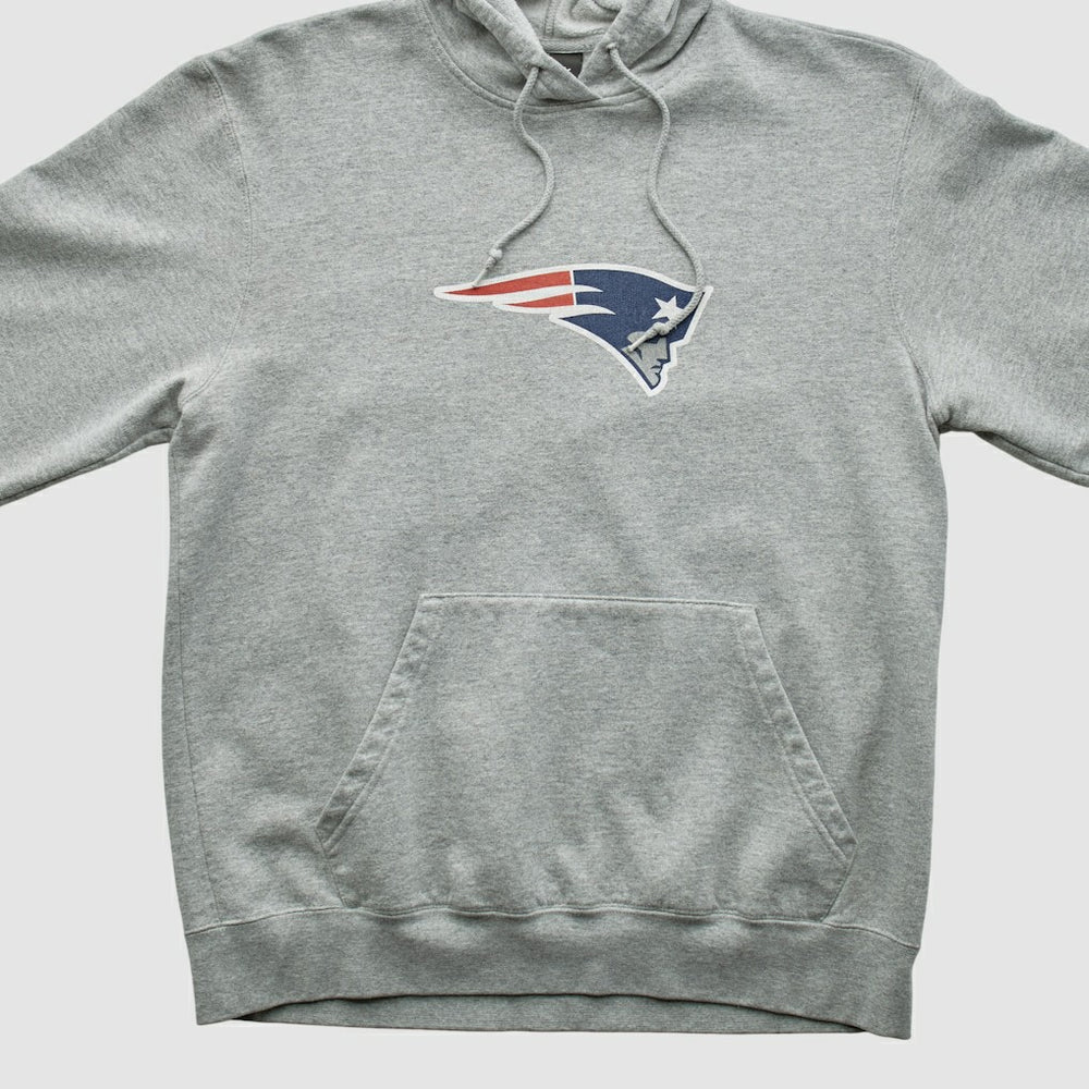 Fanatics New England Patriots Reebok 2000s Hooded Pullover Sweatshirt Heather Gray Vintage