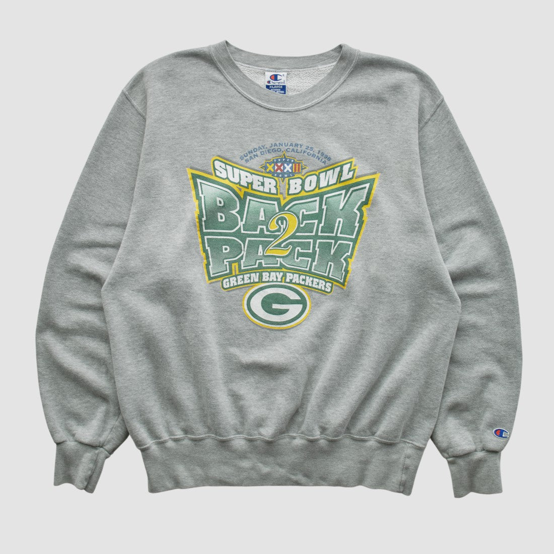 Fanatics Green Bay Packers Champion 1998 Pullover Sweatshirt Heather Gray Vintage