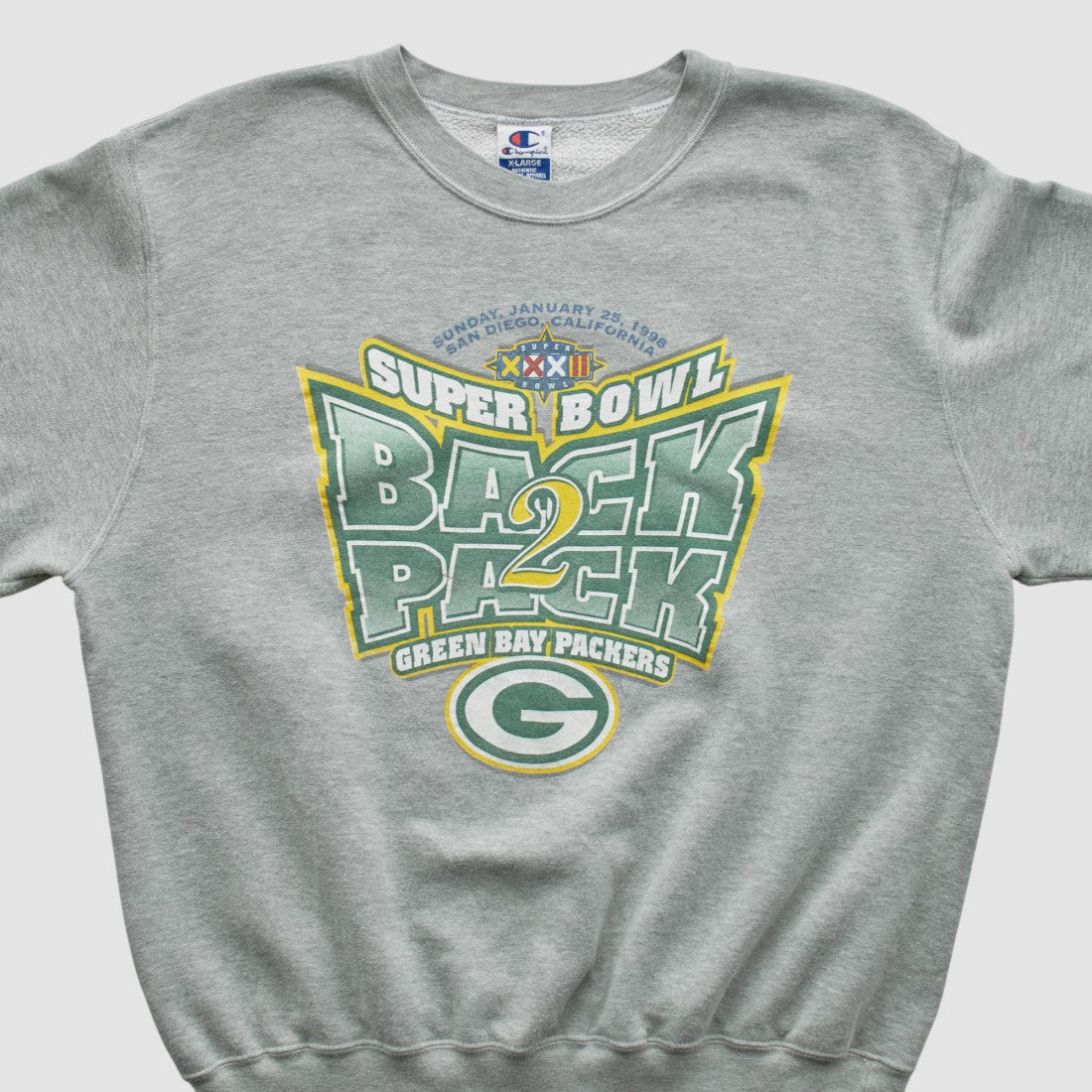 Fanatics Green Bay Packers Champion 1998 Pullover Sweatshirt Heather Gray Vintage