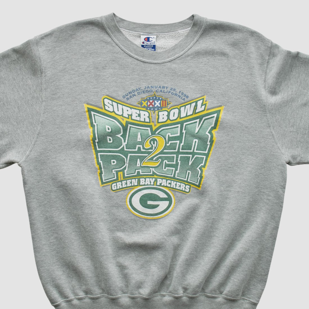Fanatics Green Bay Packers Champion 1998 Pullover Sweatshirt Heather Gray Vintage