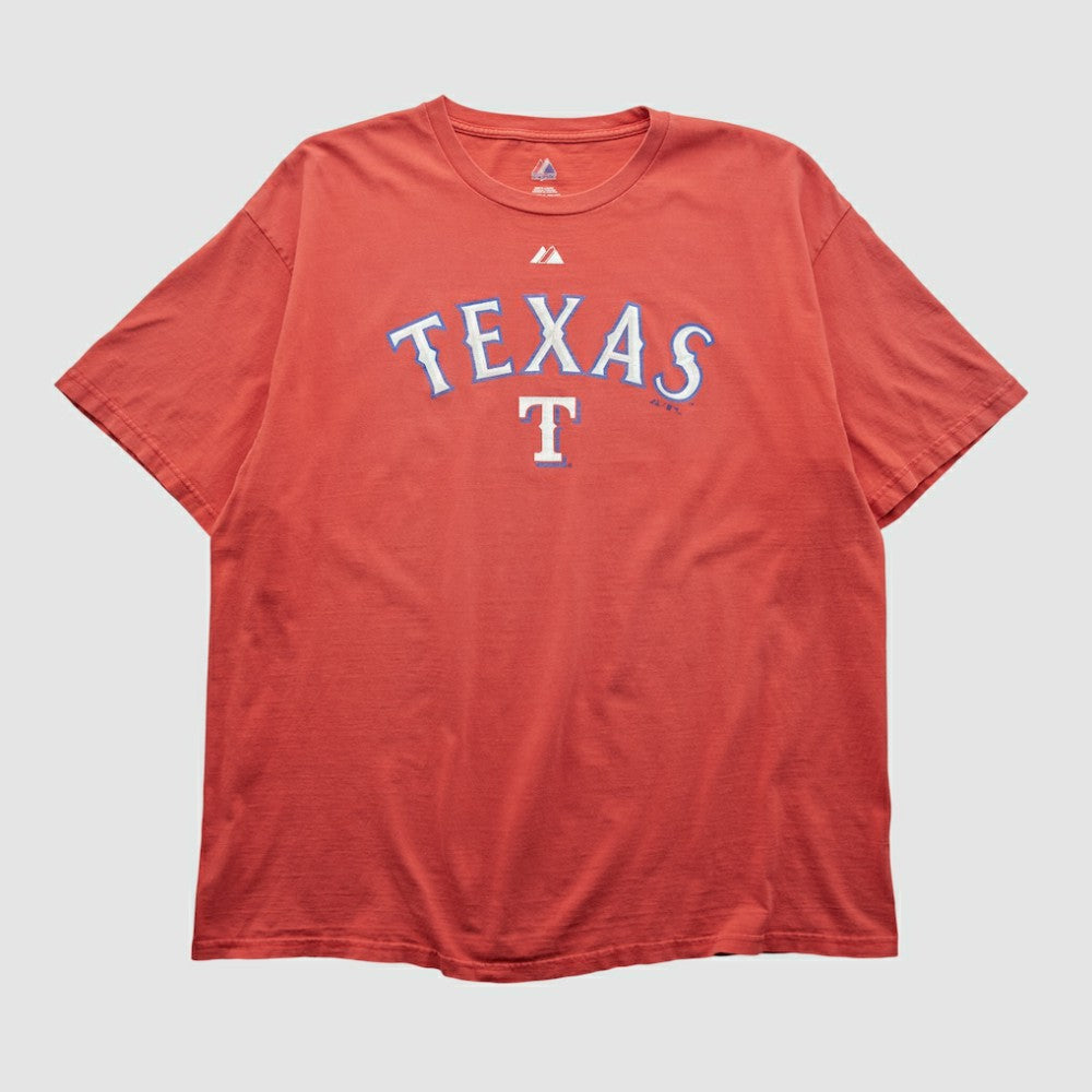 Texas Rangers Majestic 2000s T-shirt - Red - 2XVintage - Fanatics Lifestyle