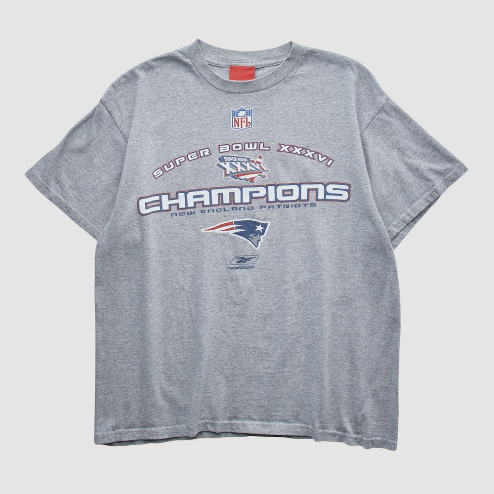 Fanatics New England Patriots Reebok 2002 T-shirt Heather Gray Vintage