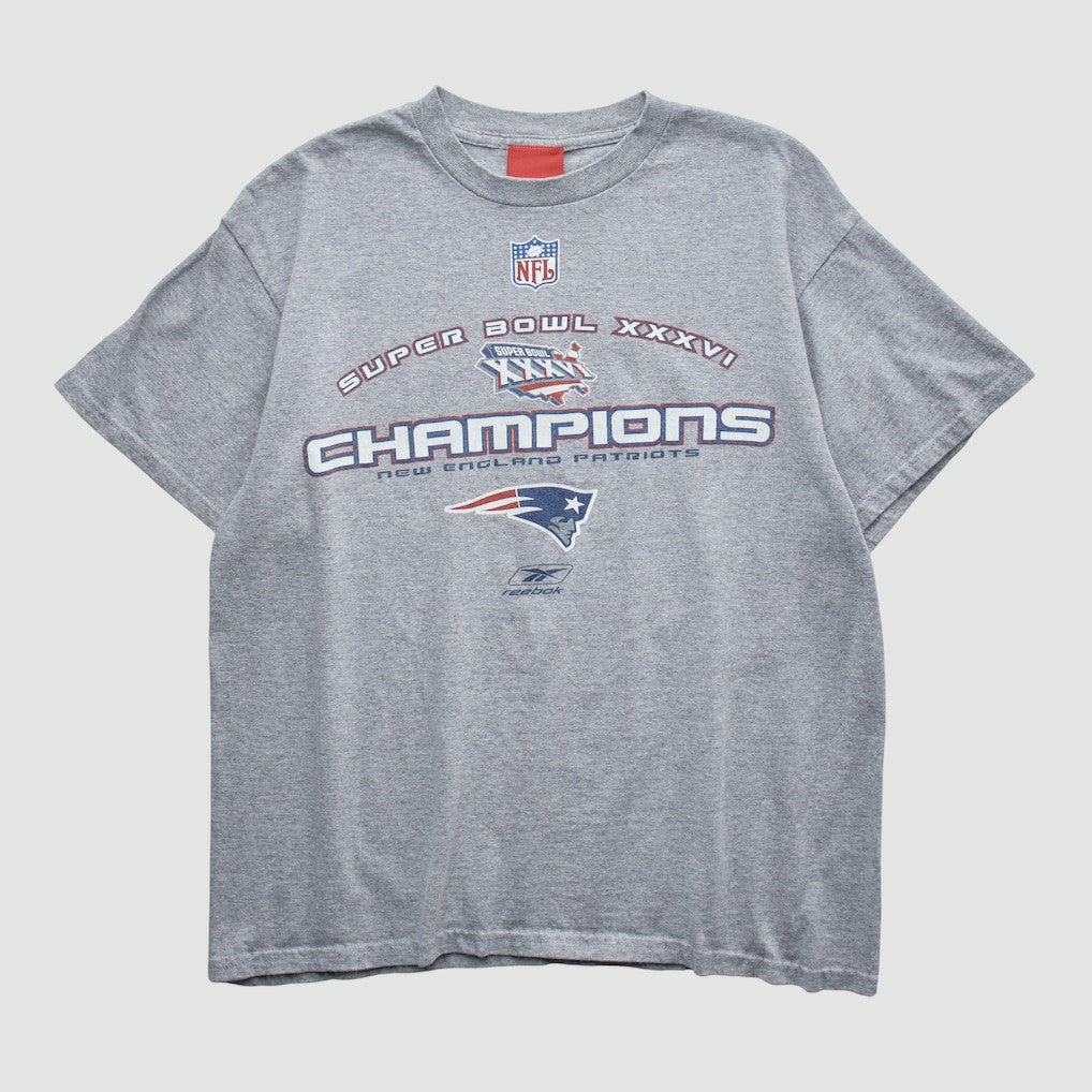 Fanatics New England Patriots Reebok 2002 T-shirt Heather Gray Vintage
