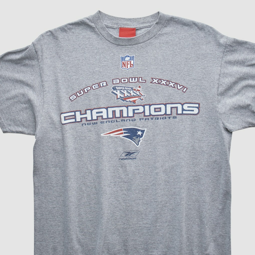 Fanatics New England Patriots Reebok 2002 T-shirt Heather Gray Vintage