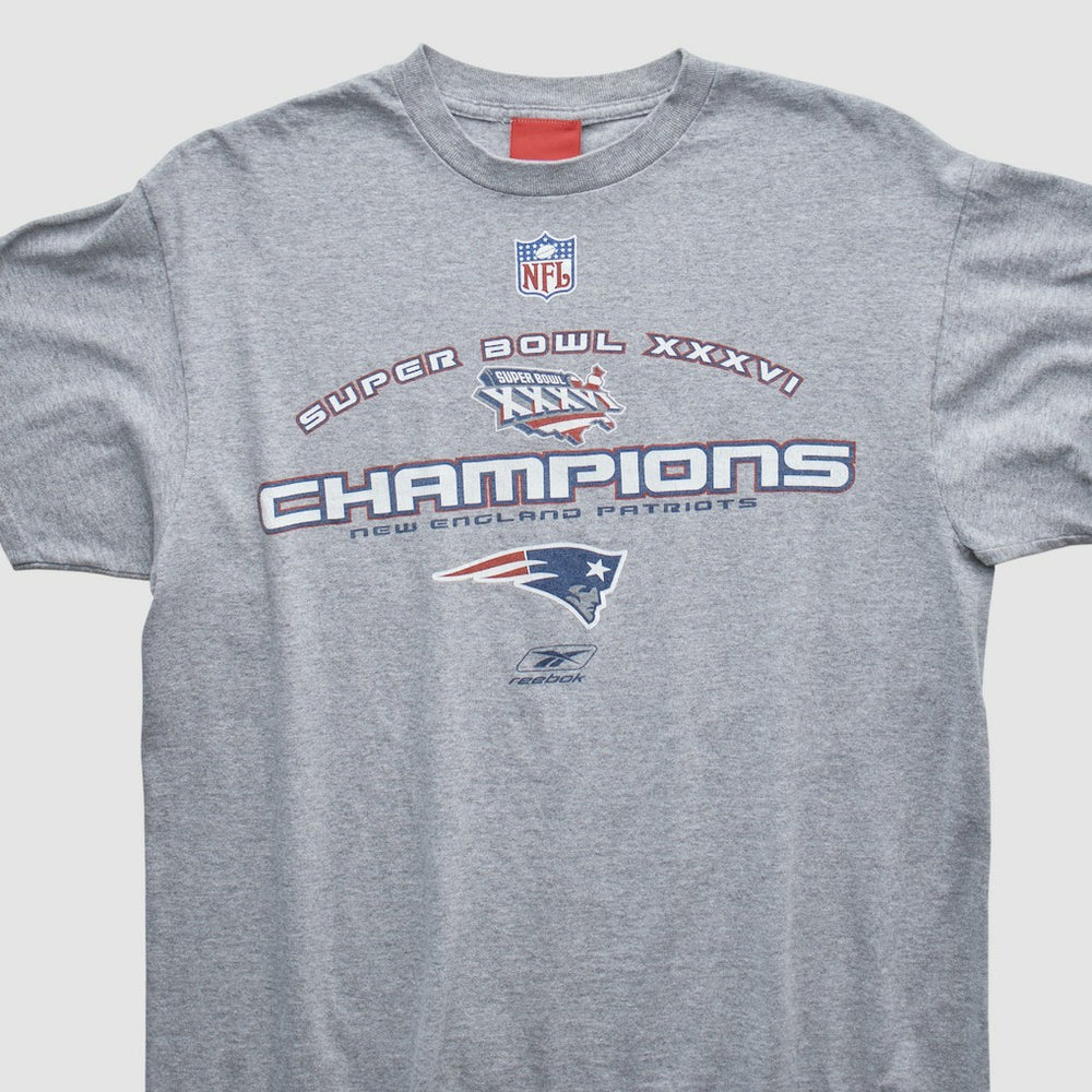 Fanatics New England Patriots Reebok 2002 T-shirt Heather Gray Vintage