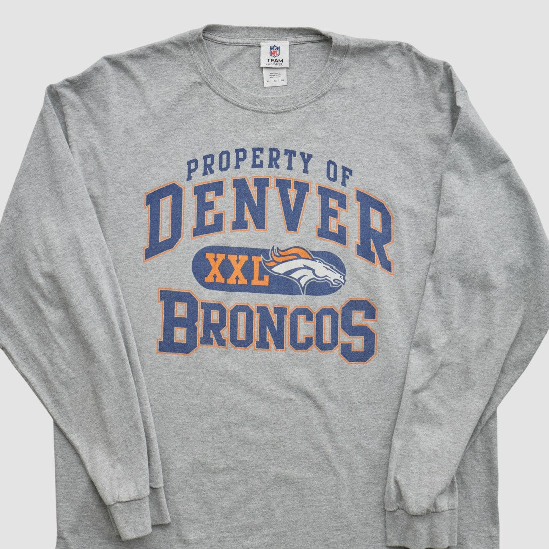 Fanatics Denver Broncos NFL 2010s Long Sleeve T-shirt Heather Gray Vintage