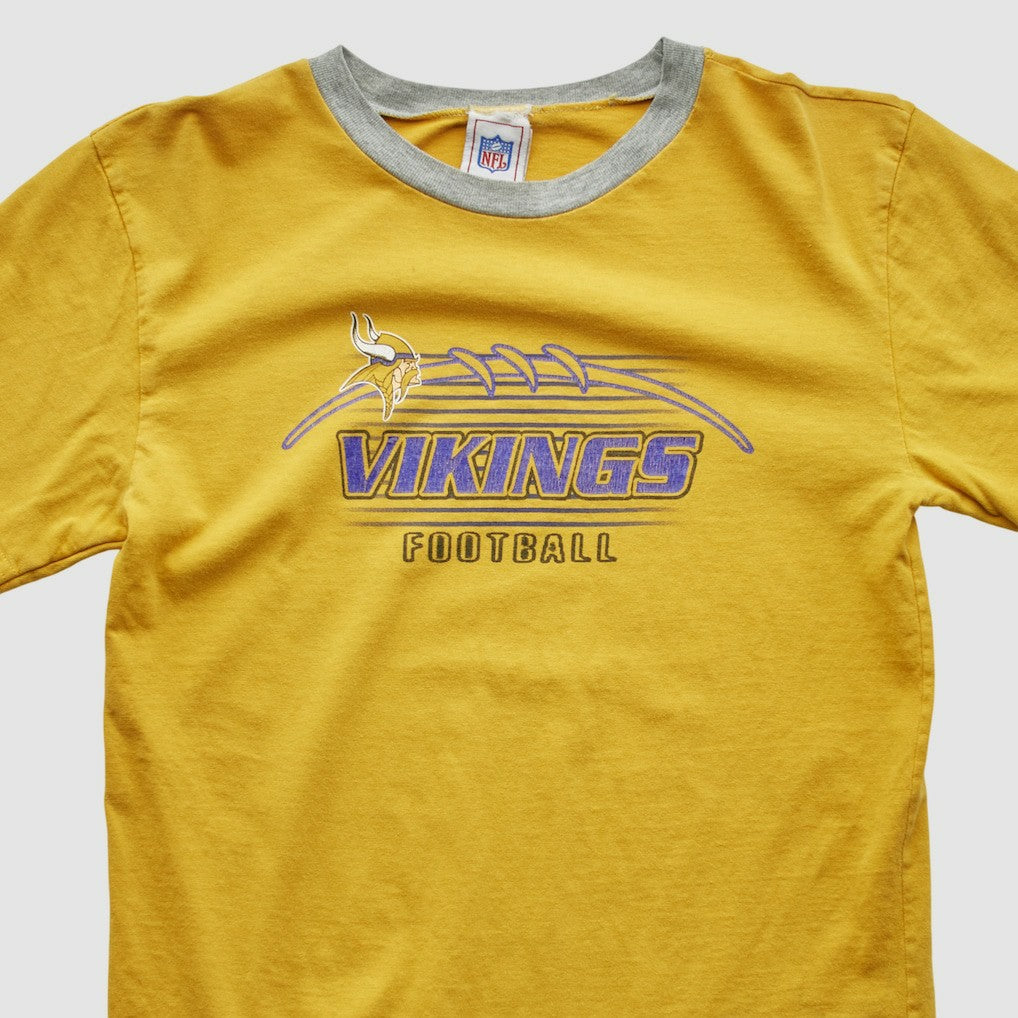 Fanatics Minnesota Vikings NFL 2000s Long Sleeve T-shirt Yellow Yth L Real Vintage