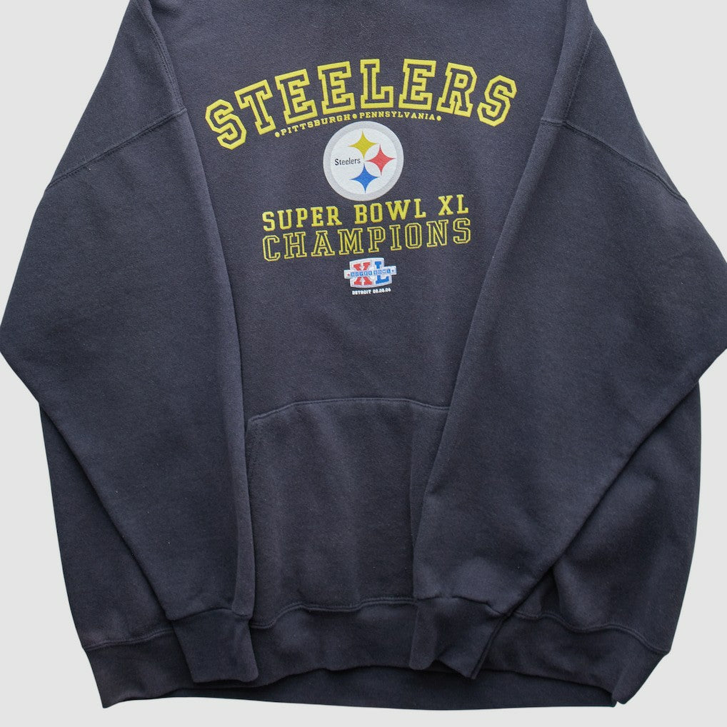 Fanatics Pittsburgh Steelers 2006 Hooded Pullover Sweatshirt Black Vintage