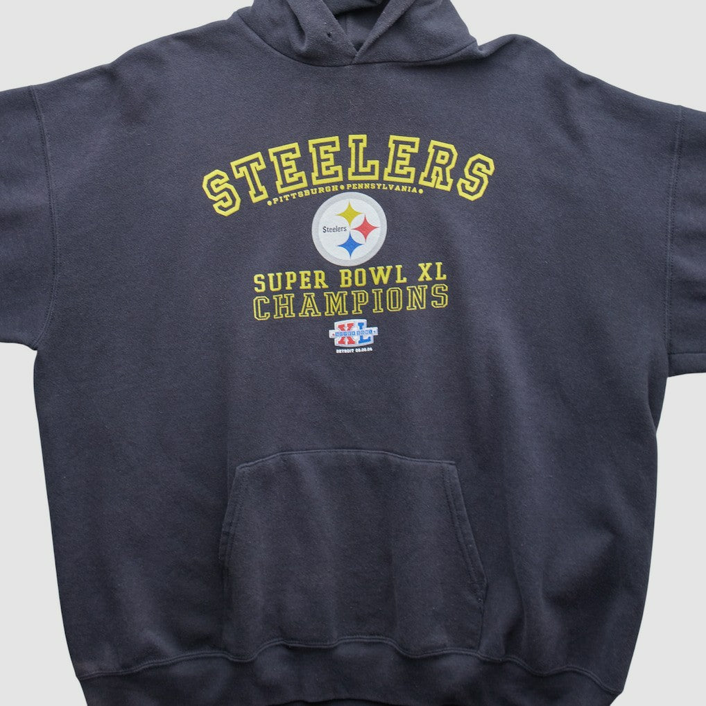 Fanatics Pittsburgh Steelers 2006 Hooded Pullover Sweatshirt Black Vintage