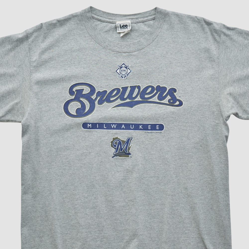 Milwaukee Brewers Lee Sport 2000s T-shirt - Heather Gray - Vintage - Fanatics on Sale