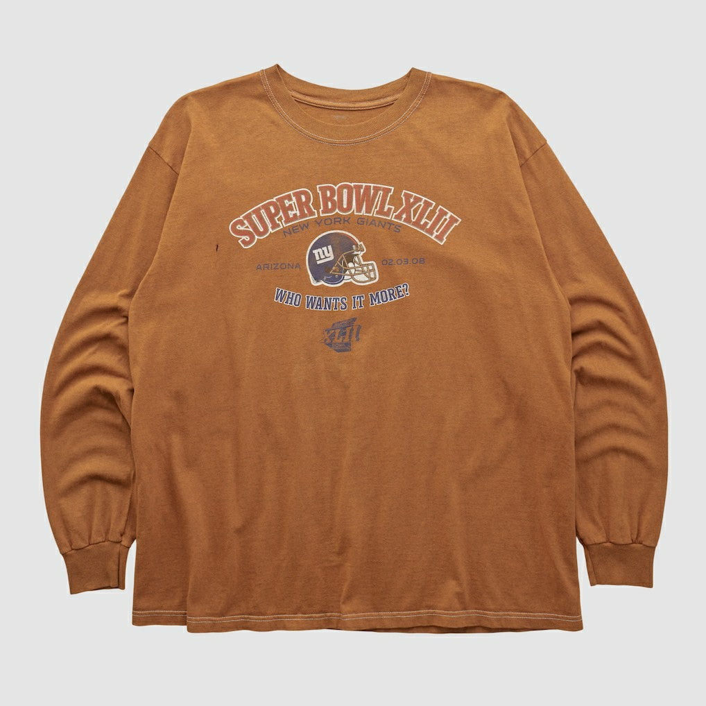 Fanatics Super Bowl XLII 2008 Long Sleeve T-shirt Clay Vintage
