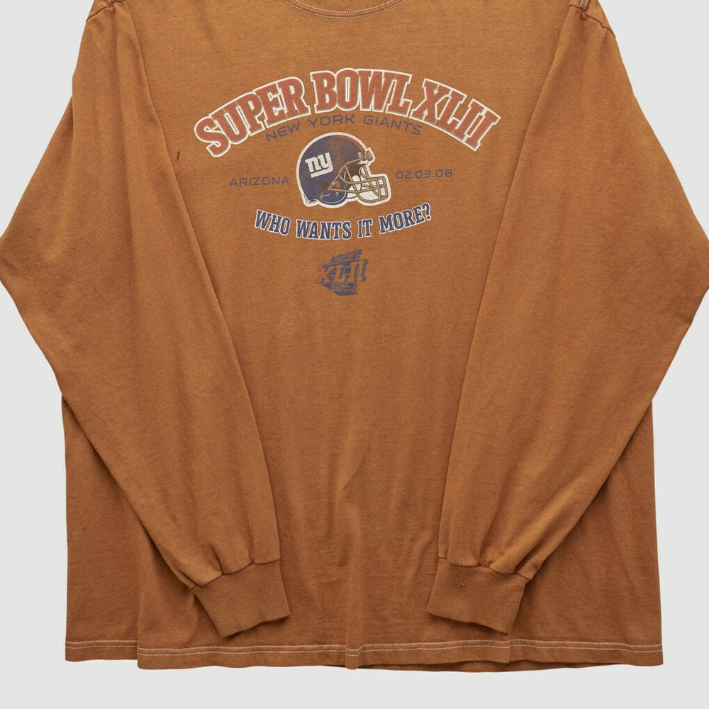Fanatics Super Bowl XLII 2008 Long Sleeve T-shirt Clay Vintage