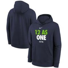 Nike Seattle Seahawks Youth 12 As One Fleece Hoodie College Navy