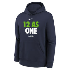 Nike Seattle Seahawks Youth 12 As One Fleece Hoodie College Navy