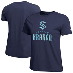 Seattle Kraken Champion Women's Wordmark Lockup T-Shirt - Navy - NHL 203898243