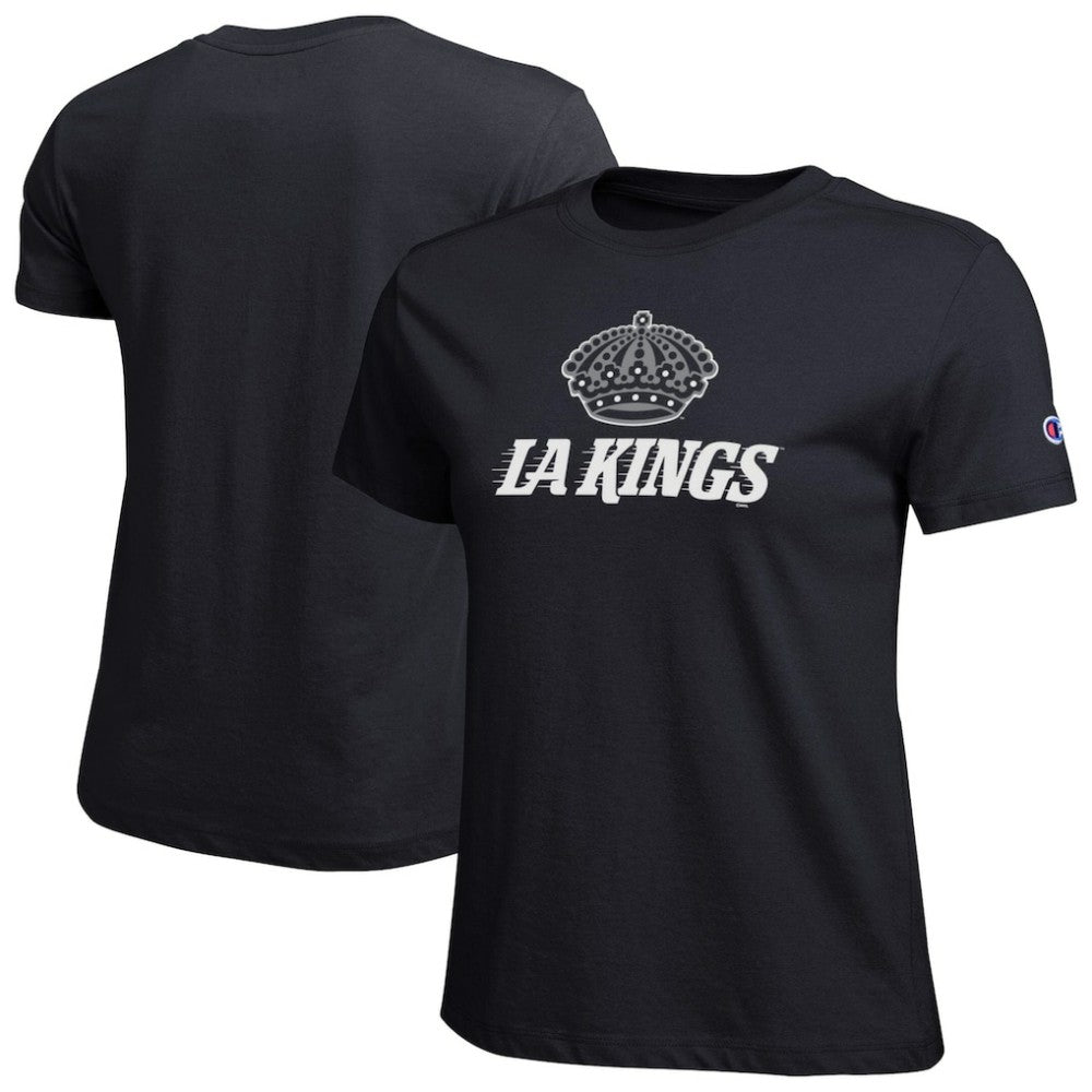 Los Angeles Kings Champion Women's Wordmark Lockup T-Shirt - Black - NHL 203898259