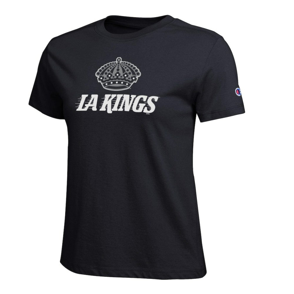 Los Angeles Kings Champion Women's Wordmark Lockup T-Shirt - Black - NHL 203898259