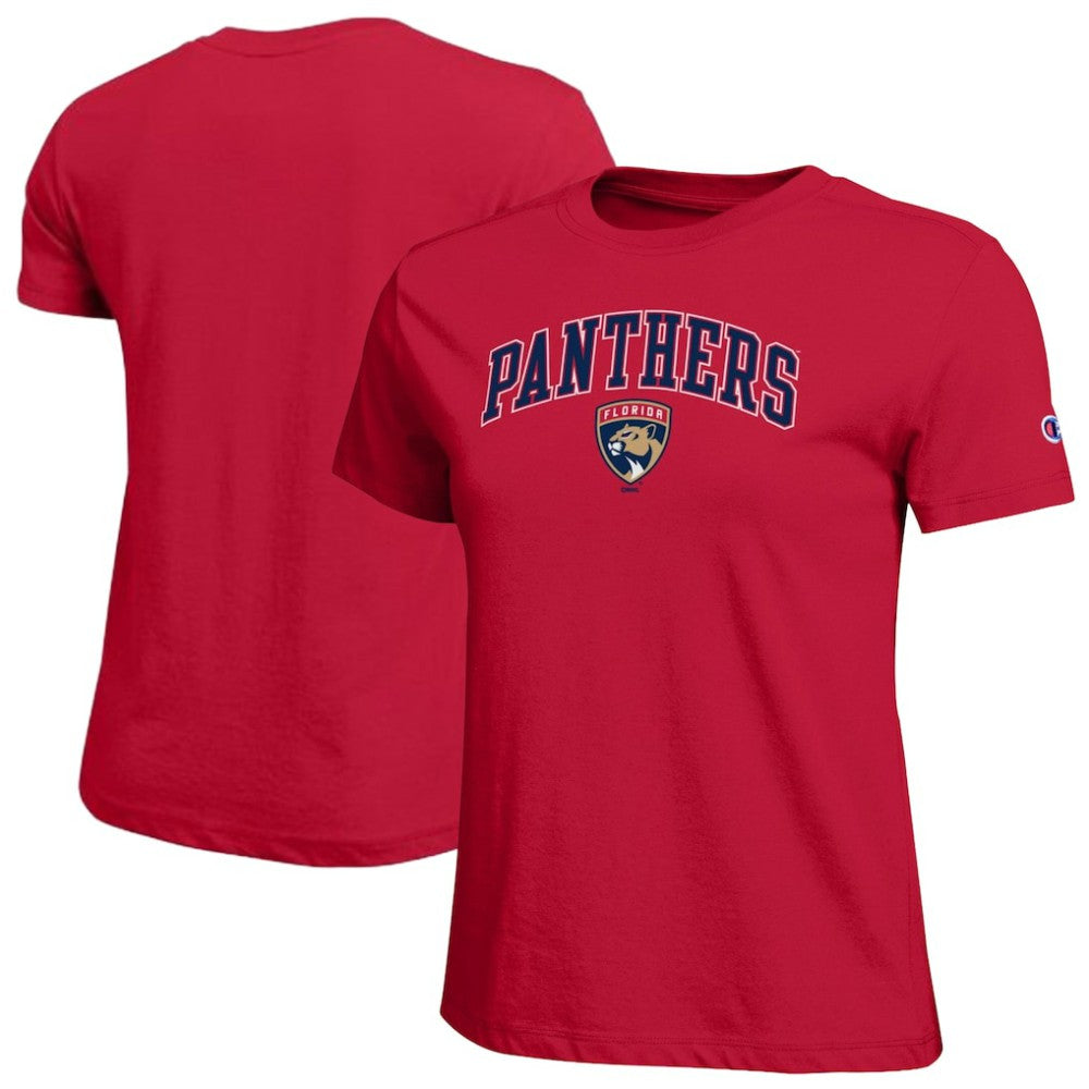 Florida Panthers Champion Women's Arch Mascot Logo T-Shirt - Red - NHL 203898274