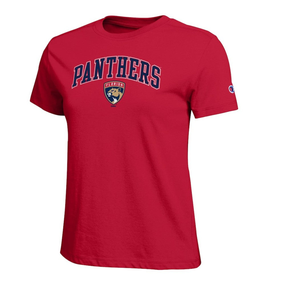 Florida Panthers Champion Women's Arch Mascot Logo T-Shirt - Red - NHL 203898274