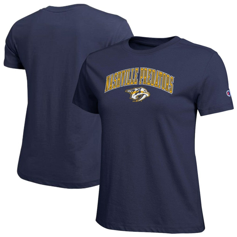Nashville Predators Champion Women's Arch Mascot Logo T-Shirt - Navy - NHL 203898277