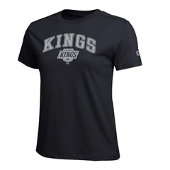 Los Angeles Kings Champion Women's Arch Mascot Logo T-Shirt - Black - NHL 203898280