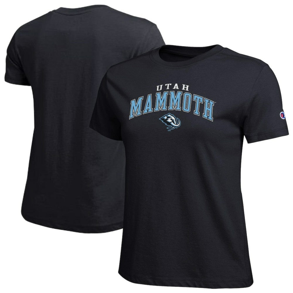 Utah Mammoth Champion Women's Arch Mascot Logo T-Shirt - Black - NHL 203898282