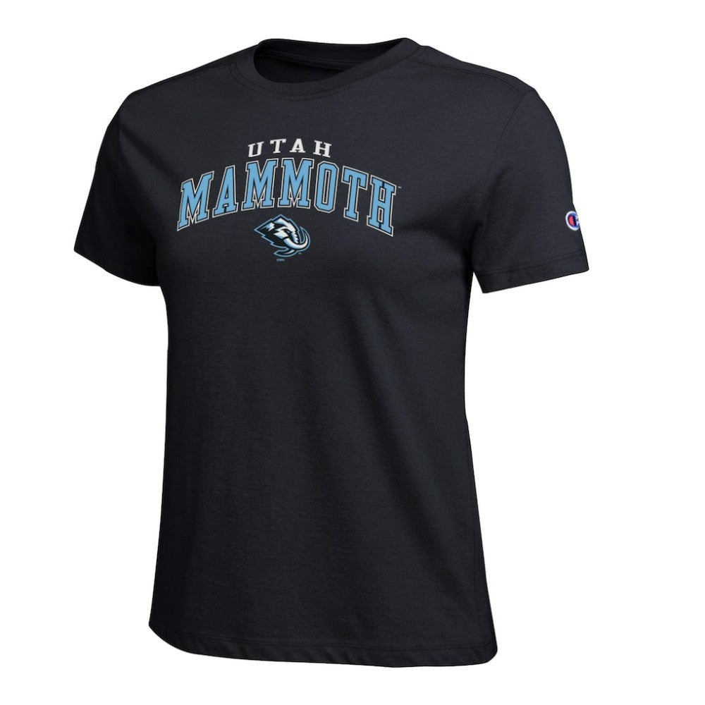 Utah Mammoth Champion Women's Arch Mascot Logo T-Shirt - Black - NHL 203898282
