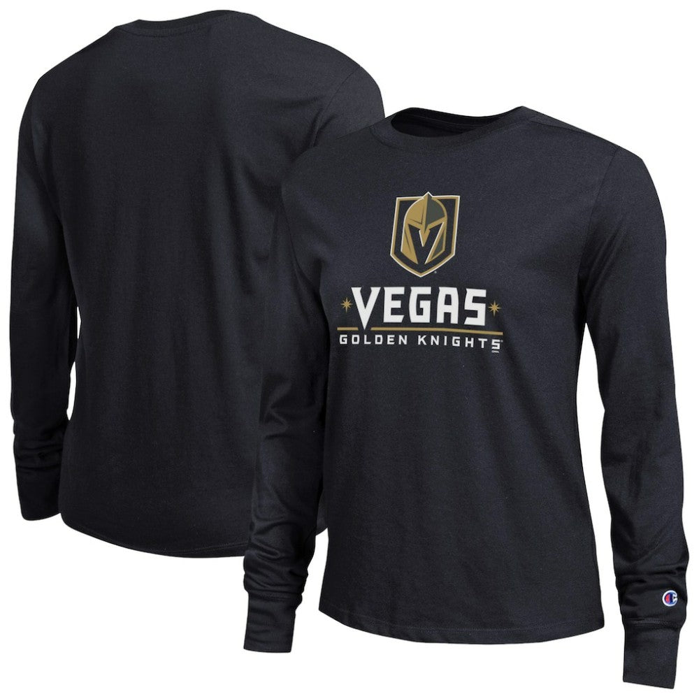 Vegas Golden Knights Champion Women's Wordmark Lockup Long Sleeve T-Shirt - Black - NHL 203898309