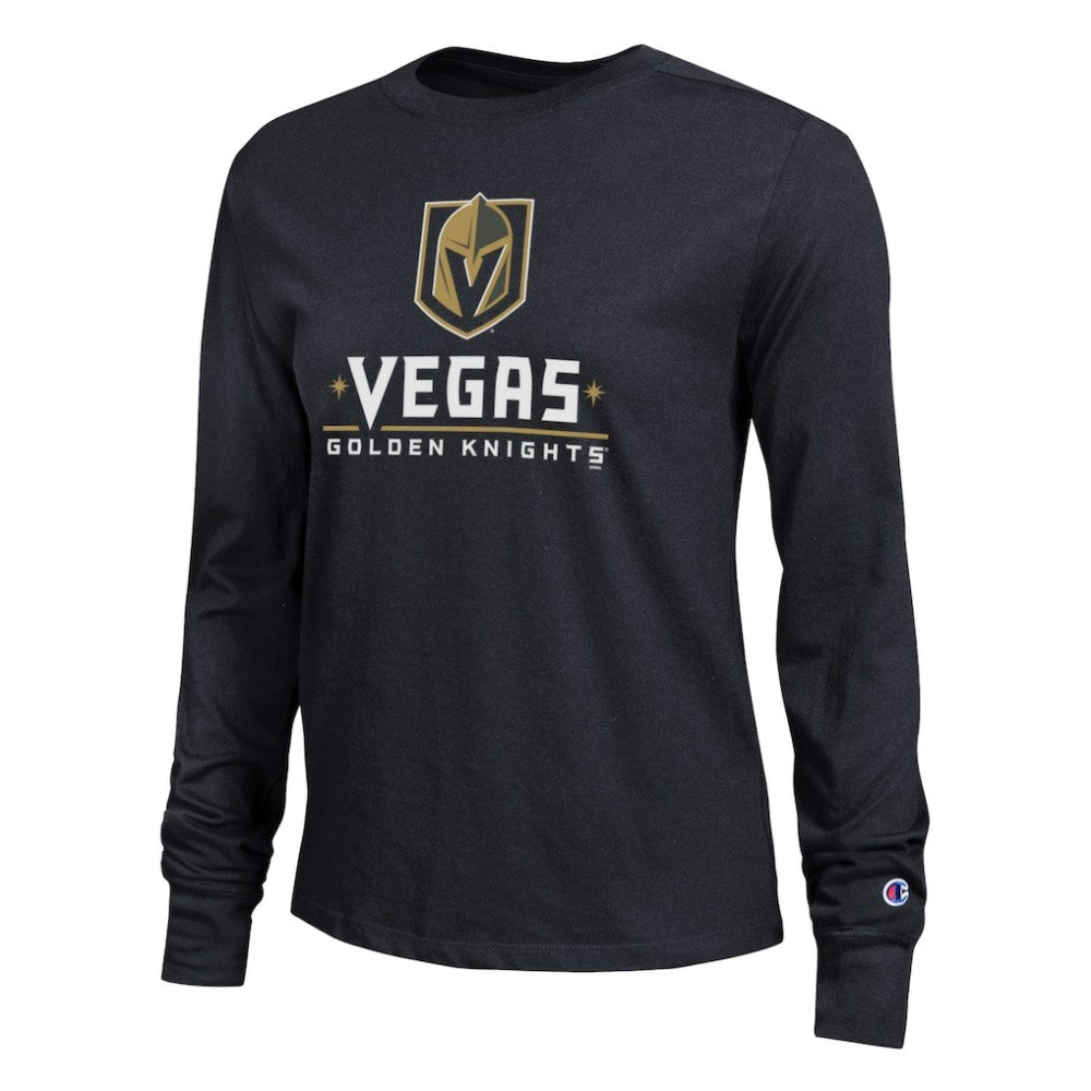 Vegas Golden Knights Champion Women's Wordmark Lockup Long Sleeve T-Shirt - Black - NHL 203898309