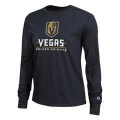 Vegas Golden Knights Champion Women's Wordmark Lockup Long Sleeve T-Shirt - Black - NHL 203898309
