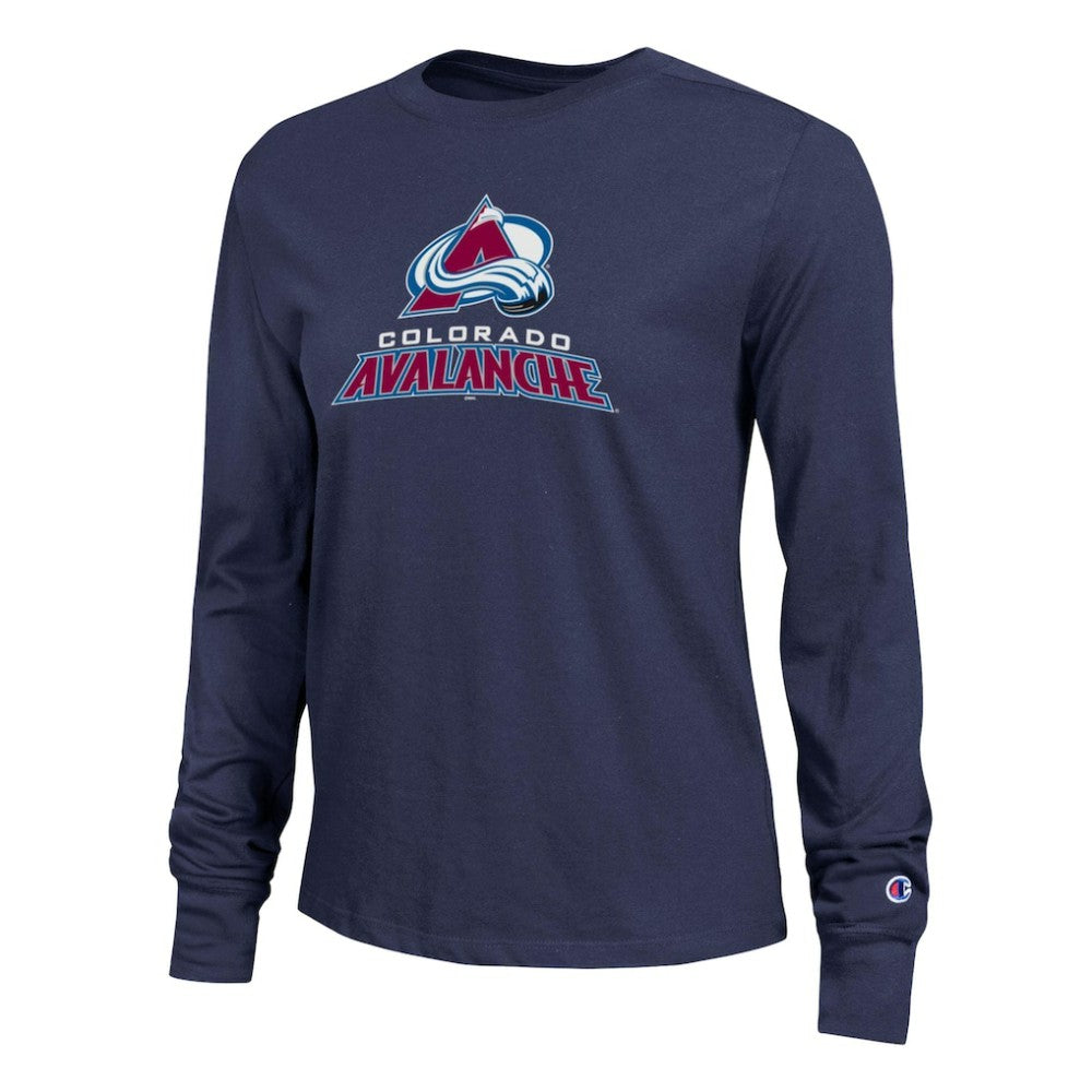 Colorado Avalanche Champion Women's Wordmark Lockup Long Sleeve T-Shirt - Navy - NHL 203898310