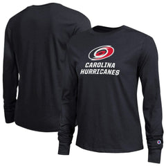 Carolina Hurricanes Champion Women's Wordmark Lockup Long Sleeve T-Shirt - Black - NHL 203898316