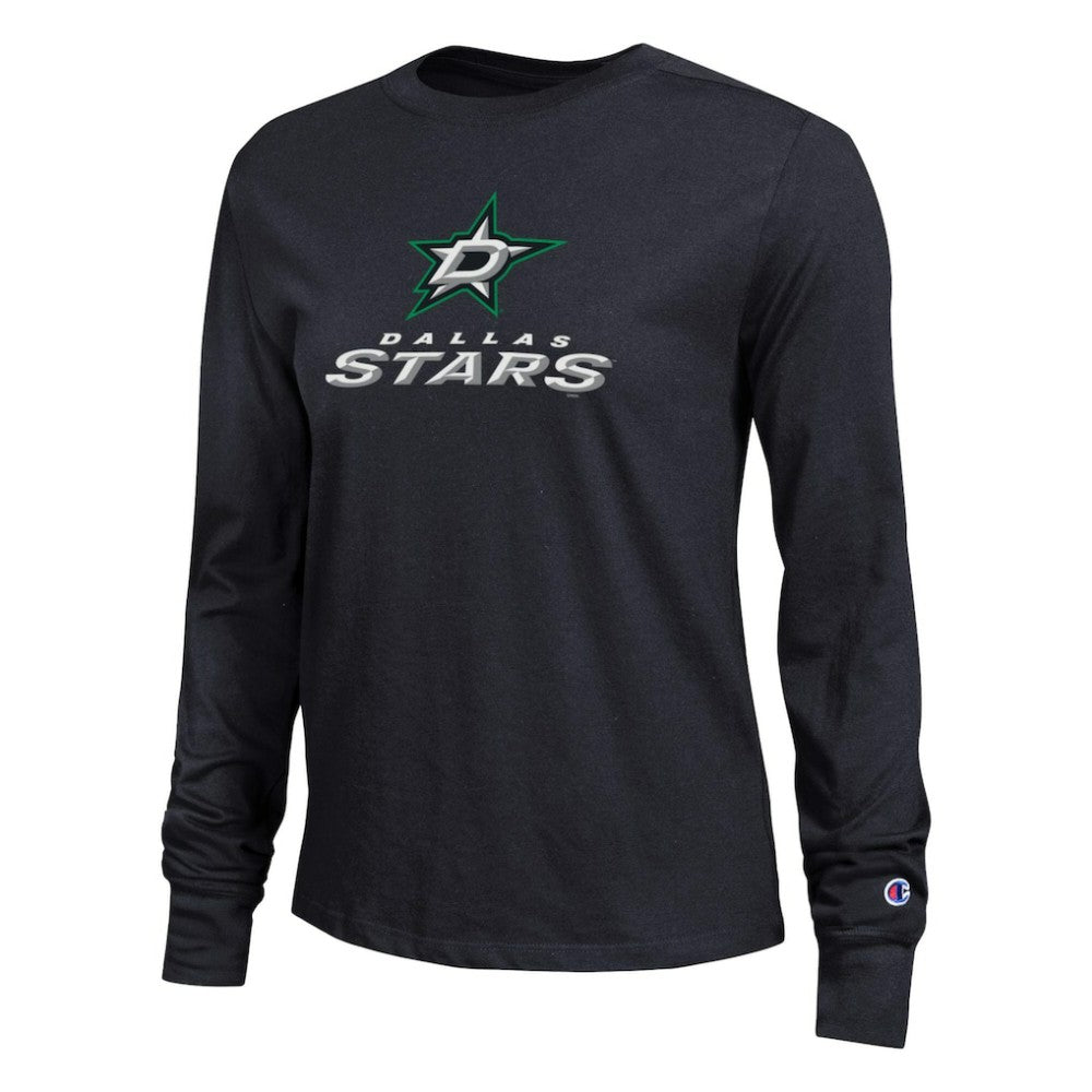 Dallas Stars Champion Women's Wordmark Lockup Long Sleeve T-Shirt - Black - NHL 203898320