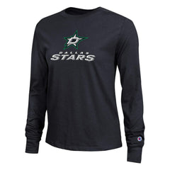 Dallas Stars Champion Women's Wordmark Lockup Long Sleeve T-Shirt - Black - NHL 203898320