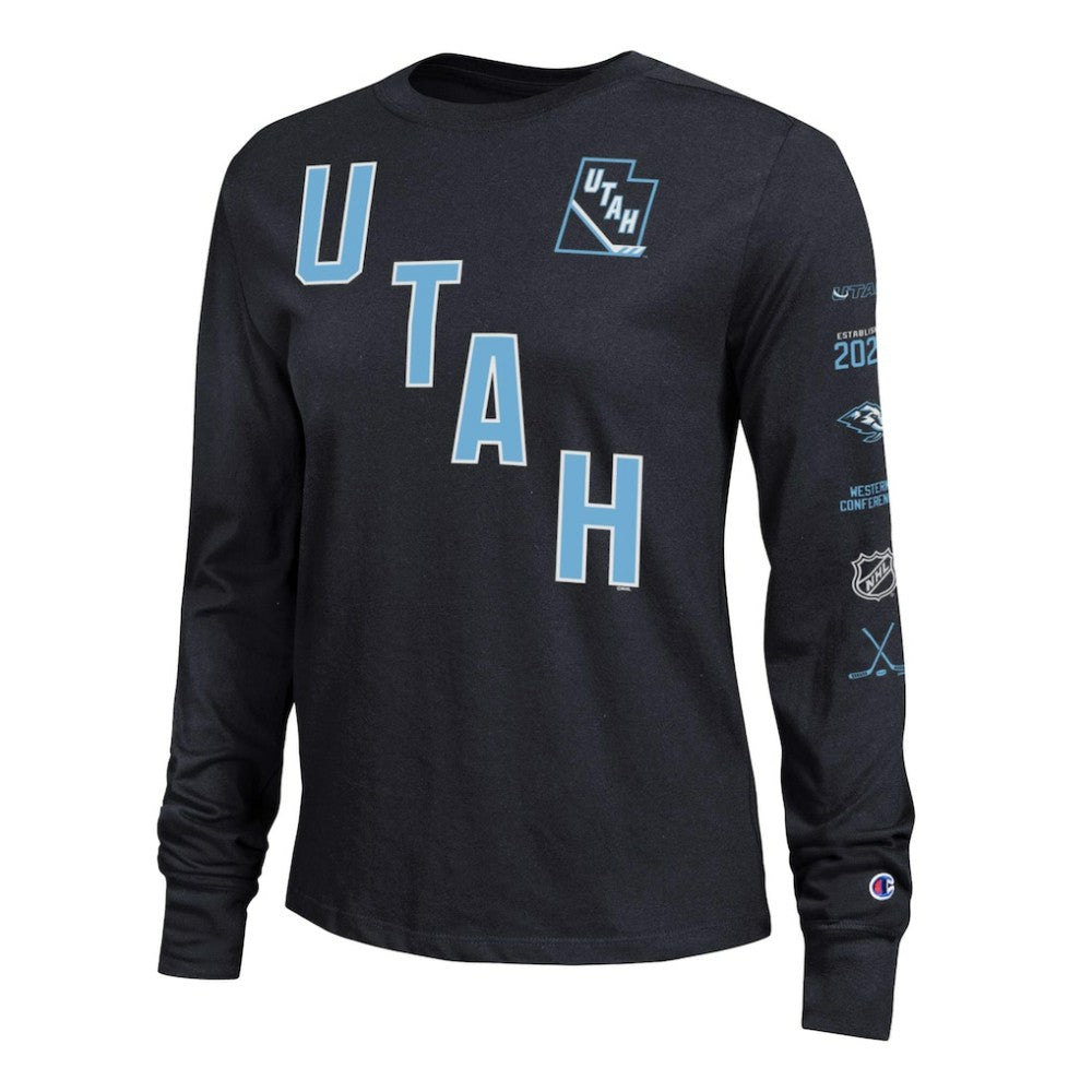 Utah Mammoth Champion Women's 2-Hit Long Sleeve T-Shirt - Black - NHL 203898334