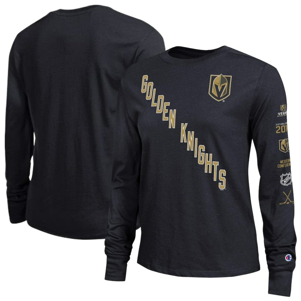 Vegas Golden Knights Champion Women's 2-Hit Long Sleeve T-Shirt - Black - NHL 203898336