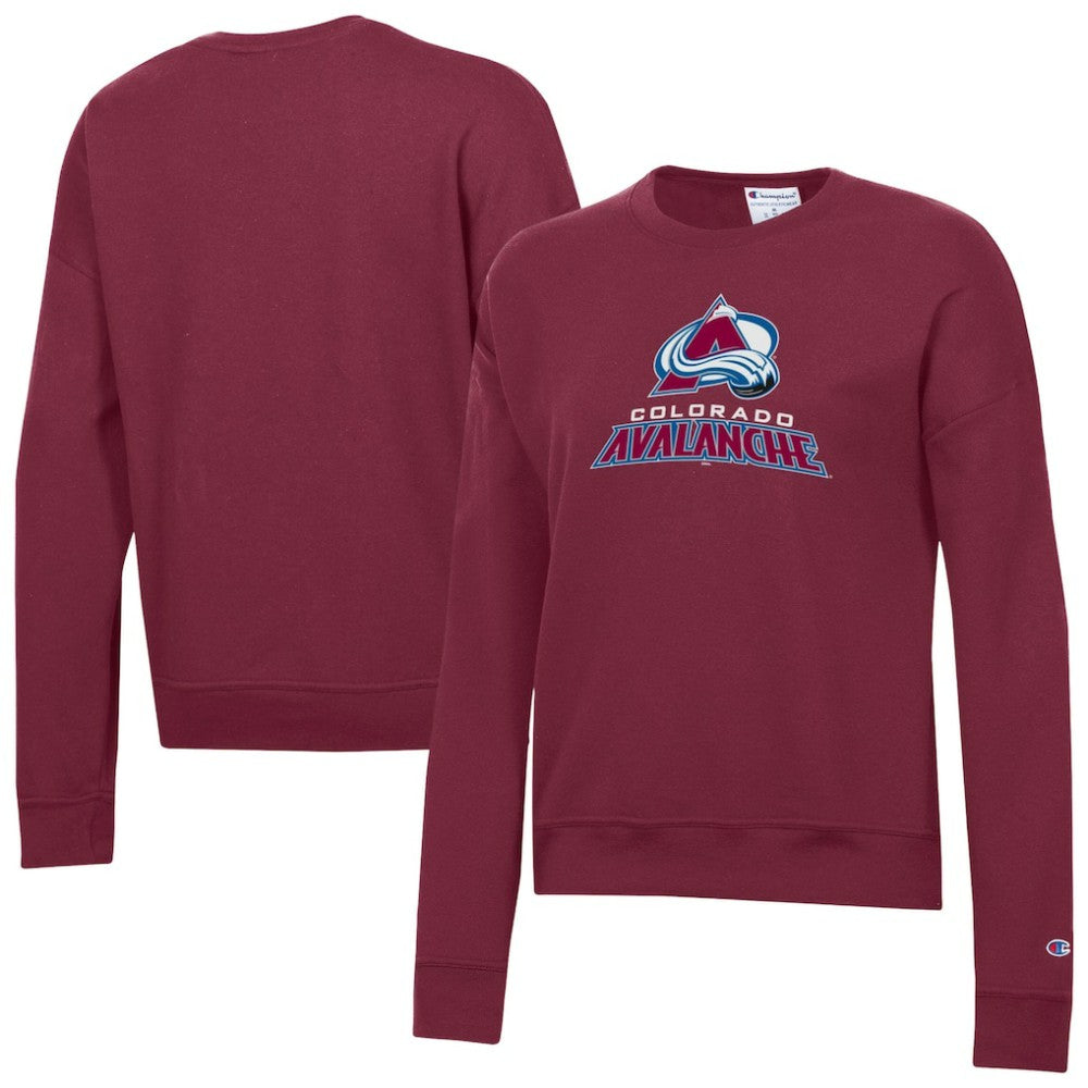 Colorado Avalanche Champion Women's Wordmark Lockup Powerblend Sweatshirt - Burgundy - NHL 203898353