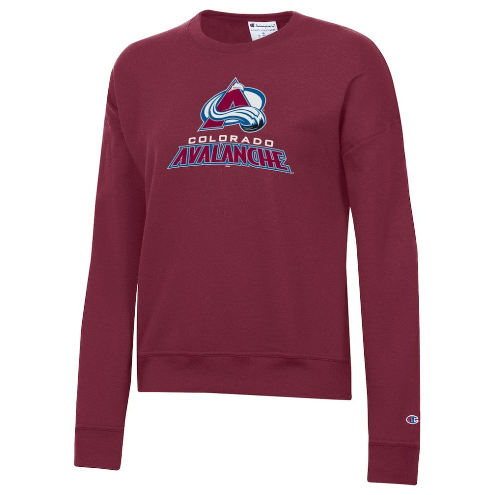 Colorado Avalanche Champion Women's Wordmark Lockup Powerblend Sweatshirt - Burgundy - NHL 203898353