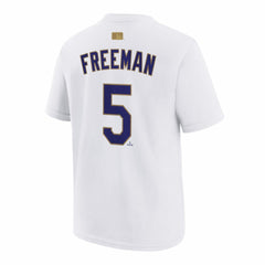 Freddie Freeman Los Angeles Dodgers Nike Youth 2026 Gold Collection Name & Number T-Shirt - White - Nike Discount