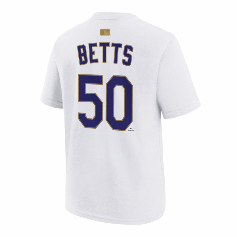 Mookie Betts Los Angeles Dodgers Nike Youth 2026 Gold Collection Name & Number T-Shirt - White - Nike Online